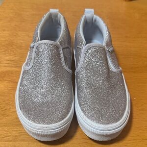 Vans Glittery Silver Kids Sneakers